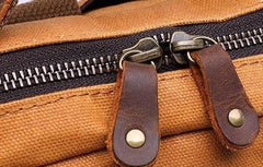 Waxed Canvas Leather Mens Cool Backpack Canvas Handbag Canvas Shoulder Bag for Men