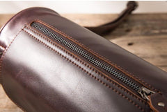 Cool Leather Mens Barrel Shoulder Bag Coffee Messenger Bags for Men - imessengerbags