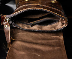 Mens Leather Small Side Bag COURIER BAGs Waist Pouch Holster Belt Case Belt Pouch for Men - imessengerbags