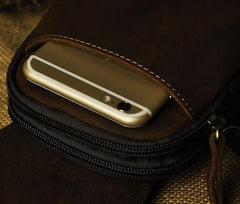Small Mens Leather Belt Pouch Holsters Belt Case Cell Phone Waist Pouch for Men