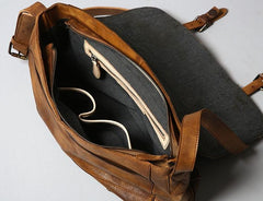 Handmade Leather Mens Cool Shoulder Bag Messenger Bag Chest Bag Bike Bag Cycling Bag for men