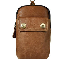 Leather Mens WAIST POUCH with Belt Loop Cell Phone Holster Belt Pouch for Men - imessengerbags