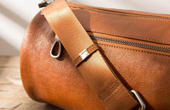 Cool Leather Mens Barrel Shoulder Bags Messenger Bags for Men