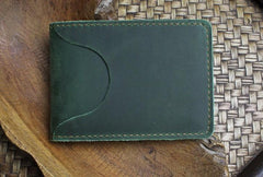 Handmade Leather Floral Mens License Wallets Cool Short Wallet Card Holder Small Card Slim Wallets for Men