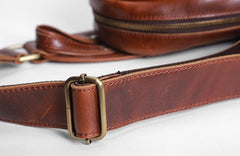 Genuine Leather Mens Cool Chest Bag Sling Bag Crossbody Bag Travel Bag Hiking Bag for men - imessengerbags