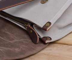 Cool Canvas Gray Mens Handbag Canvas Backpack Canvas Travel Bag for Men