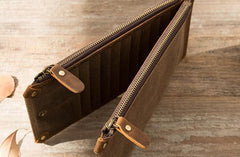 Cool Canvas Leather Mens Bifold Long Cards Wallet Long Wallet for Men - imessengerbags