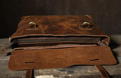 Handmade Leather Mens Cool Messenger Bag Briefcase Work Bag Business Bag Laptop Bag for men - imessengerbags