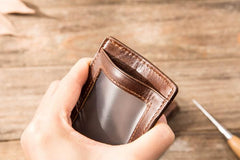 Cool Leather Mens Small Wallets Bifold Vintage billfold Wallets for Men - imessengerbags