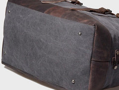 Mens Waxed Canvas Leather Weekender Bag Canvas Overnight bag Travel Bag for Men