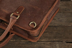Handmade Leather Mens Cool Messenger Bag Briefcase Work Bag Business Bag Laptop Bag for men