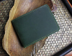 Handmade Leather Floral Mens License Wallets Cool Short Wallet Card Holder Small Card Slim Wallets for Men