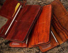 Handmade Leather Mens Clutch Wallet Cool Leather Wallet Long Phone Wallets for Men