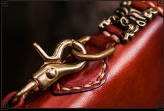 Handmade Leather Tibetan Mens Chain Biker Wallet Cool Leather Wallet Long Clutch Wallets for Men - imessengerbags