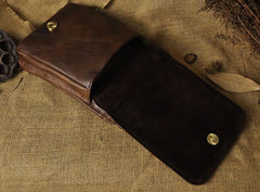 Mens Leather Small Side Bag COURIER BAG Waist Pouch Holster Belt Case Belt Pouch for Men