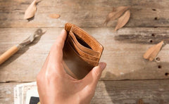 Leather Mens Slim Card Holder Front Pocket Wallets Card Wallet for Men - imessengerbags