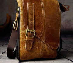 Mens Leather Small Side Bag COURIER BAGs Waist Pouch Holster Belt Case Belt Pouch for Men - imessengerbags