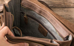 Cool Brown Vintage Leather Mens Messengers Bag Shoulder Bag for Men