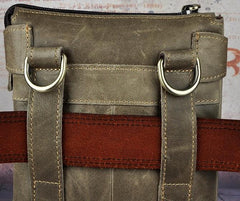 Mens Leather Small COURIER BAG Side Bag Waist Bag Holster Belt Case Belt Pouch for Men - imessengerbags