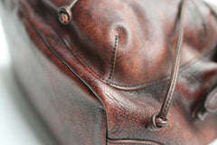Coffee Leather Mens Backpack Travel Backpack Laptop Backpacks for men