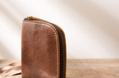 Cool Leather Mens Front Pocket Wallet Vintage Small Wallets for Men - imessengerbags