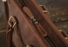 Handmade Leather Mens Cool Messenger Bag Briefcase Work Bag Business Bag Laptop Bag for men