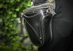Leather Belt Pouch Mens Small Cases Waist Bag Hip Pack Belt Bag Fanny Pack Bumbag for Men - imessengerbags