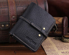 Genuine Leather Mens Cool Slim Long billfold Leather Wallet Men Small Wallets Bifold for Men - imessengerbags