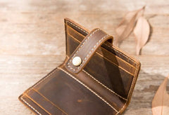 Leather Mens Card Holder Slim Front Pocket Wallets Card Wallet for Men - imessengerbags