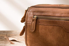 Cool Leather Mens Small Messenger Bags Shoulder Bags for Men