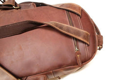 Vintage Coffee Mens Leather Backpack Travel Backpacks Laptop Backpack for men - imessengerbags