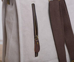 Cool Canvas Gray Mens Handbag Canvas Backpack Canvas Travel Bag for Men