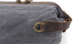 Cool Canvas Leather Mens Zipper Wristlet Bag Vintage Clutch Zipper Bag for Men