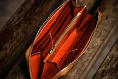 Handmade Leather Mens Tibetan Chain Biker Wallet Cool Leather Wallet Long Clutch Wallets for Men - imessengerbags