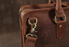 Handmade Leather Mens Cool Messenger Bag Briefcase Work Bag Business Bag Laptop Bag for men