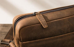 Cool Leather Coffee  Mens Messenger Bags Vintage Shoulder Bags  for Men