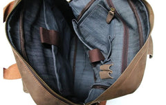 Vintage Coffee Mens Leather Backpacks Travel Backpacks Laptop Backpack for men