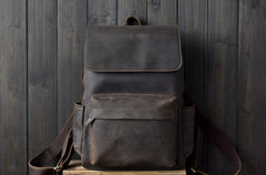 Genuine Leather Mens Cool Backpack Sling Bag Large Travel Bag Hiking Bag for men