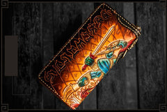 Handmade Leather Ucchusma Mens Chain Biker Wallet Cool Leather Wallet With Chain Wallets for Men