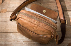 Cool Leather Small Mens Messenger Bags Shoulder Bags for Men