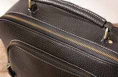 Black Leather Mens Briefcase Work Bag Laptop Bag Business Bag for Men - imessengerbags