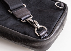Genuine Leather Mens Cool Chest Bag Sling Bag Crossbody Bag Travel Bag Hiking Bag for men - imessengerbags