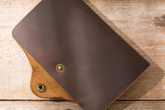 Vintage Slim long Wallets Leather Mens Coffee Wallet Long Wallet for Men - imessengerbags