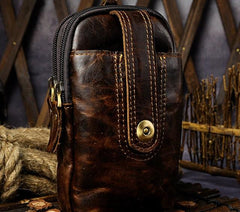 Mens Small Leather Holster Belt Case Belt Pouch Cell Phone Waist Pouch for Men - imessengerbags