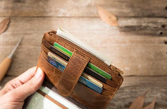 Leather Mens Slim Card Holder Front Pocket Wallet Card Wallets for Men - imessengerbags