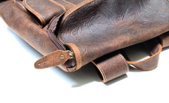 Cool Leather Coffee Mens Backpack Travel Backpacks Laptop Backpack for men