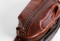 Genuine Leather Mens Cool Chest Bag Sling Bag Crossbody Bag Travel Bag Hiking Bag for men - imessengerbags