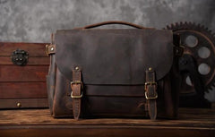 Genuine Leather Mens Cool Messenger Bag Briefcase Work Bag Business Bag for men
