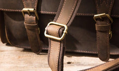 Coffee Vintage Leather Mens Camera Messenger Bag Crossbody Camera Bags for Men