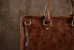 Handmade Leather Mens Cool Messenger Bag Briefcase Work Bag Business Bag Laptop Bag for men
